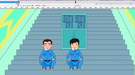 抬柜子上楼梯被砸腿74秒动画