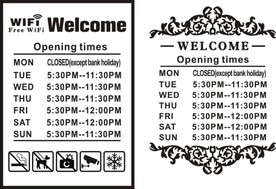 欢迎光临营业时间玻璃贴墙贴