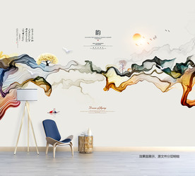 抽象装饰画 水墨画 新中式山水