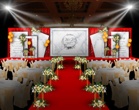 红色大理石婚仪式区