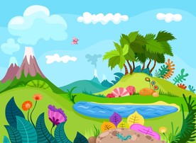 山水风景插画插图