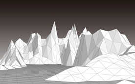 抽象立体山脉插画插图