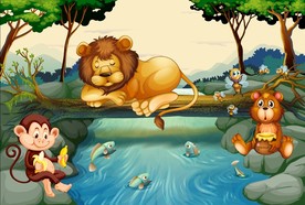 卡通动物插画插图