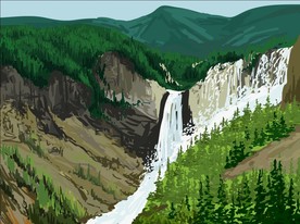 山水风景插画插图