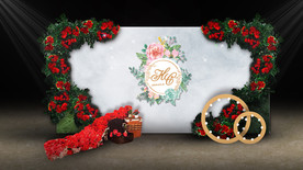 大理石森系婚礼迎宾区