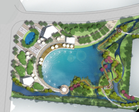 滨水公园彩色平面图