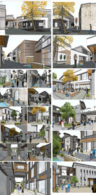 中式商业老街建筑模型