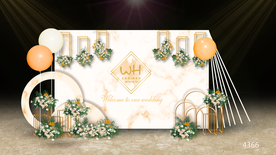 香槟色大理石婚礼迎宾区