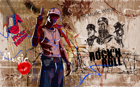 潮流个性黑人音乐装饰画背景墙