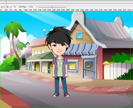 男孩在街角搞笑动作表情6秒