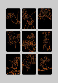 佛手 白描 矢量