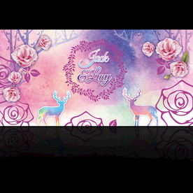 森系紫色水彩花卉婚礼