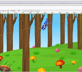 蓝色蝴蝶引导线飞蘑菇林10秒