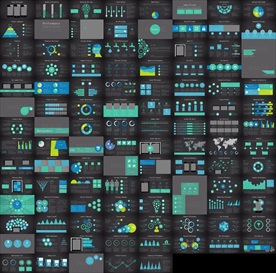 通用超多图表PPT大气模板图