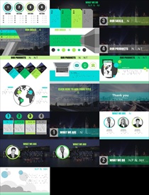 通用绿色科技清新环保PPT模板