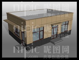 小区门卫房效果图