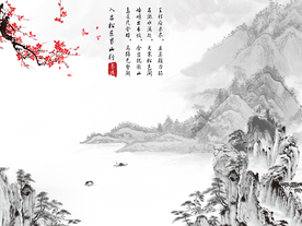 山水图背景墙