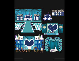 蓝绿色城堡婚礼主题