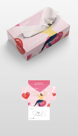 二次元年轻人抽纸盒纸盒包装设计