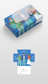 二次元年轻人抽纸盒纸盒包装设计