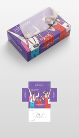 可爱清新艺术抽纸盒纸盒包装设计