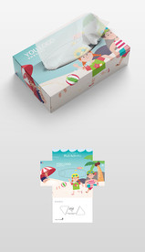 可爱清新艺术抽纸盒纸盒包装设计