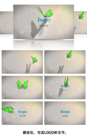 蝴蝶飞舞LOGO标志展示AE