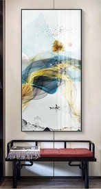 轻奢线条发财树风景装饰画