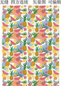 春夏水果图案 热带水果印花