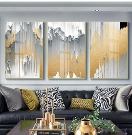 3联抽象水泥装饰画