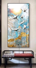 仙鹤山水新中式装饰画