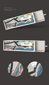 大气抽象包装盒抽拉包装7展开图