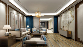 新中式客厅实景效果图