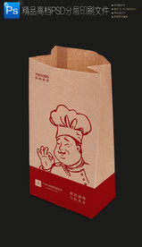 红色牛皮纸袋一次性外卖打包纸袋