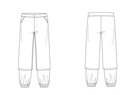 女士针织裤AI款式图模板