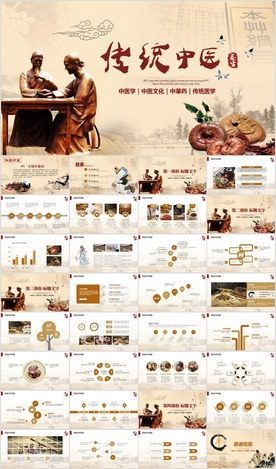 中医文化中医药材养生PPT模板