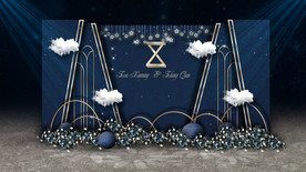 高端蓝色婚礼迎宾区