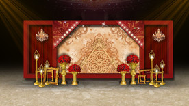 红色欧式婚礼迎宾区