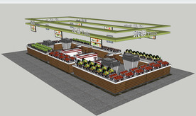 水果摊位SU模型