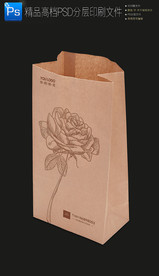 高档可爱小吃外卖打包牛皮纸袋