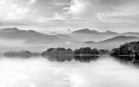 中国风   抽象山水画 大厅装