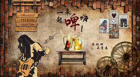 摇滚音乐酒吧背景墙