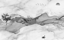 中式水墨山水 山水情 水墨画