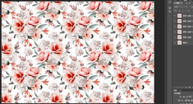 手绘花卉无限拼接壁纸插画设计图