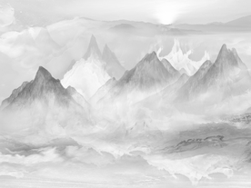 中式水墨山水 山水情 水墨画