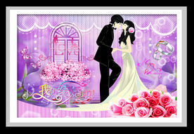 我们结婚了幸福情侣装饰画