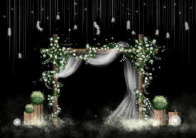 森系唯美婚礼生日背景庆典场景