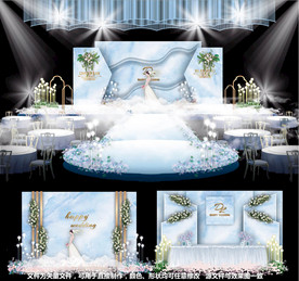 大理石婚礼蓝色婚礼