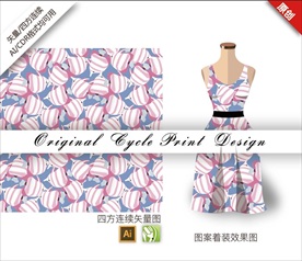 矢量抽象色块手绘撞色鱼图案