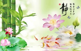 荷花静字背景墙